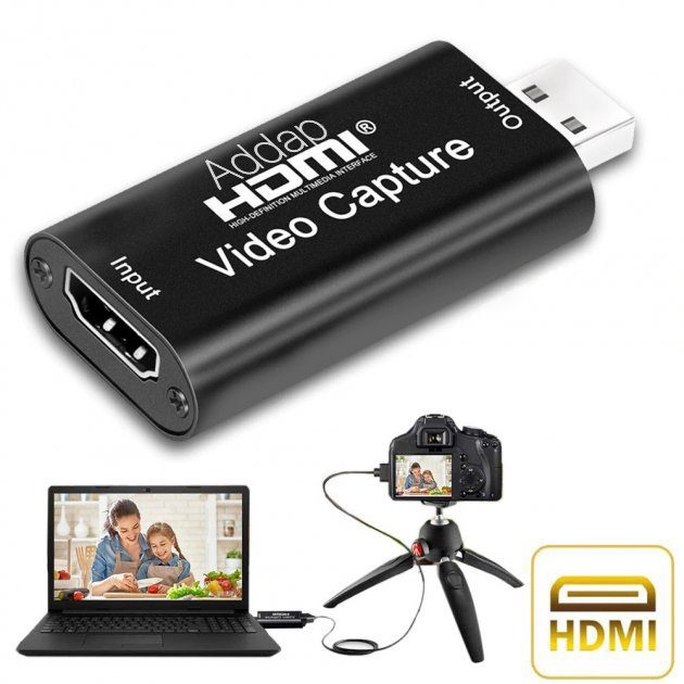 Зовнішня карта відеозахоплення HDMI - USB 2,0 для стрімів і запису екрану, конвертер потокового відео Addap VCC-01 11