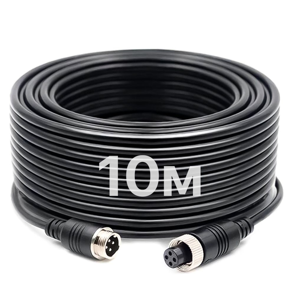 4Pin кабель Podofo Y3008A2, авіаційний роз'єм з фіксуючою гайкою, 10м (для камер заднього виду)