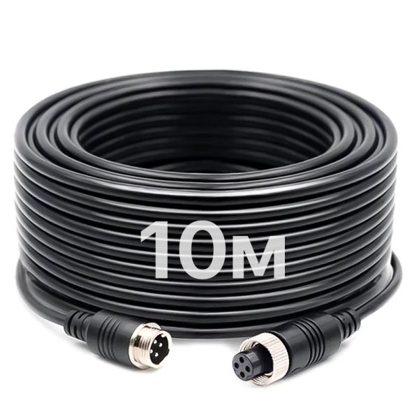 4Pin кабель Podofo Y3008A2, авіаційний роз'єм з фіксуючою гайкою, 10м (для камер заднього виду)