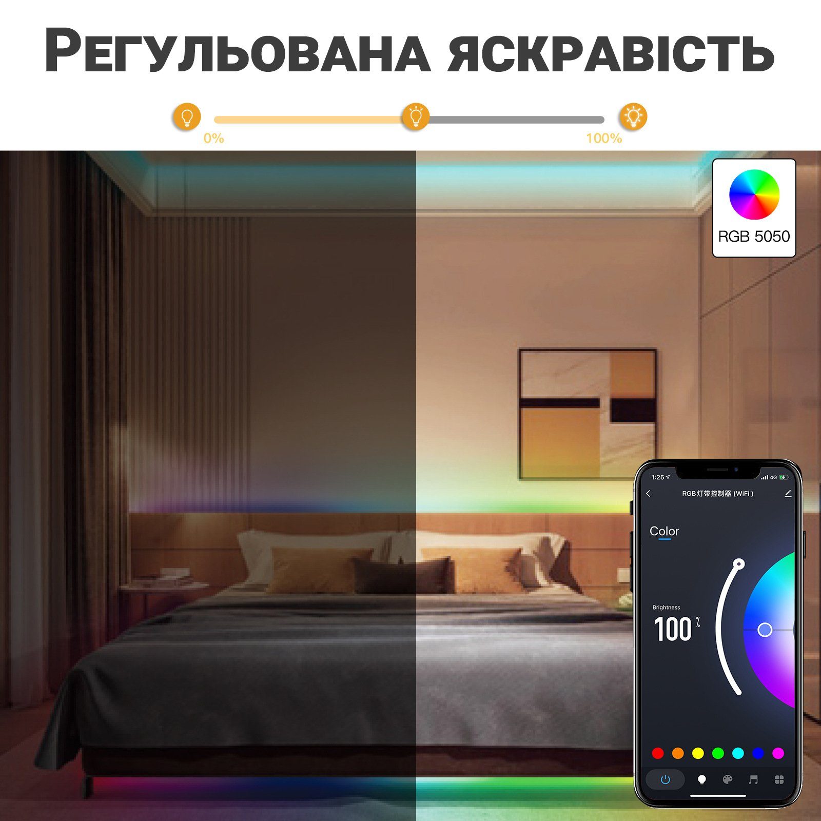 Розумна WiFi світлодіодна стрічка USmart LED Strip 01w, RGB, 10 м, з керуванням зі смартфону, Android/iOS 11