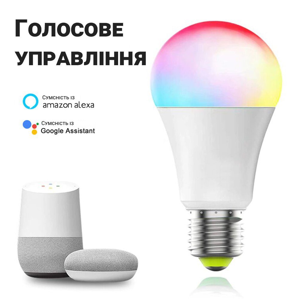 Розумна світлодіодна WiFi LED лампочка USmart Bulb-03w+, RGB, з підтримкою Tuya, E27, 110-250V 8