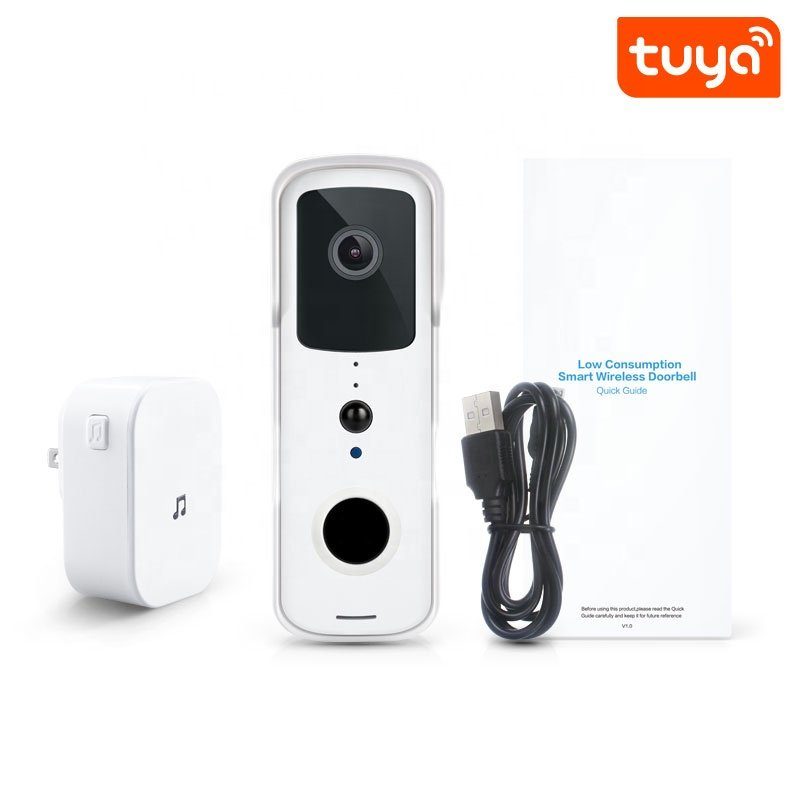 Розумний дверний відеодомофон з WiFi та датчиком руху USmart VDB-01w, відеодзвінок + приймач із підтримкою Tuya, White 12