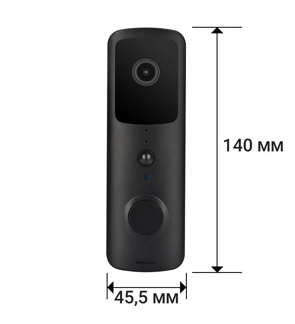Розумний дверний відеодомофон з WiFi та датчиком руху USmart VDB-01w, відеодзвінок + приймач із підтримкою Tuya, Black 3