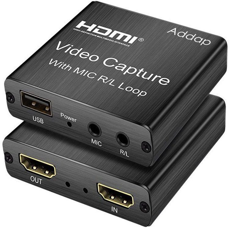 Зовнішня карта відеозахоплення HDMI - USB для стрімів, запису екрана Addap VCC-03, для ноутбука, ПК