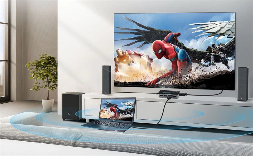 HDMI Комутатор | світч на 4 порти Addap HVS-04, чотиринаправлений відео перемикач 4К, з підтримкою ARC, Silver 11