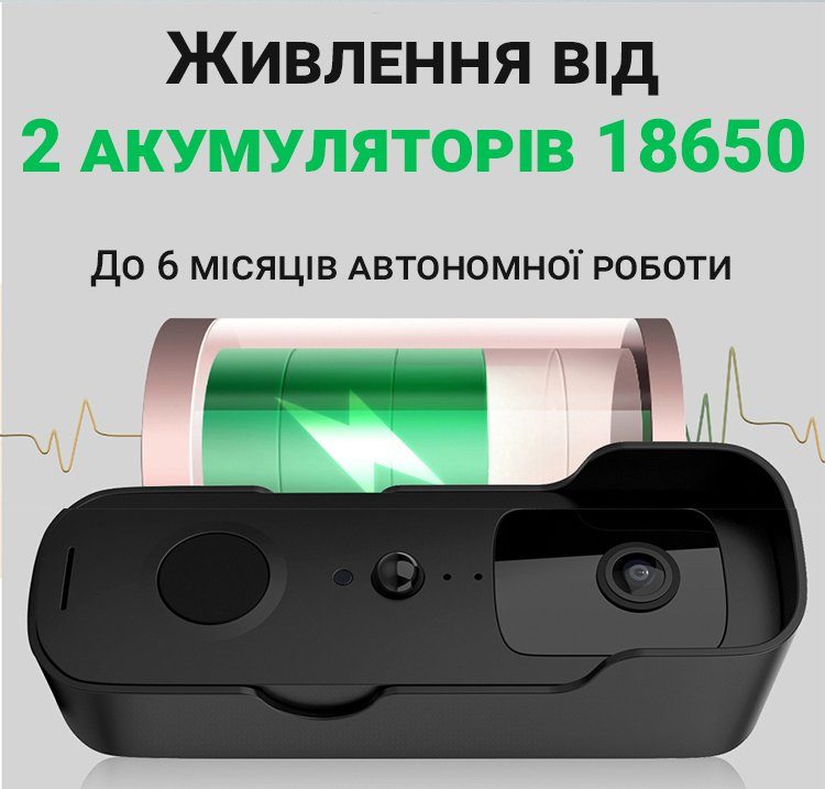 Розумний дверний відеодомофон з WiFi та датчиком руху USmart VDB-01w, відеодзвінок з підтримкою Tuya, Black 11