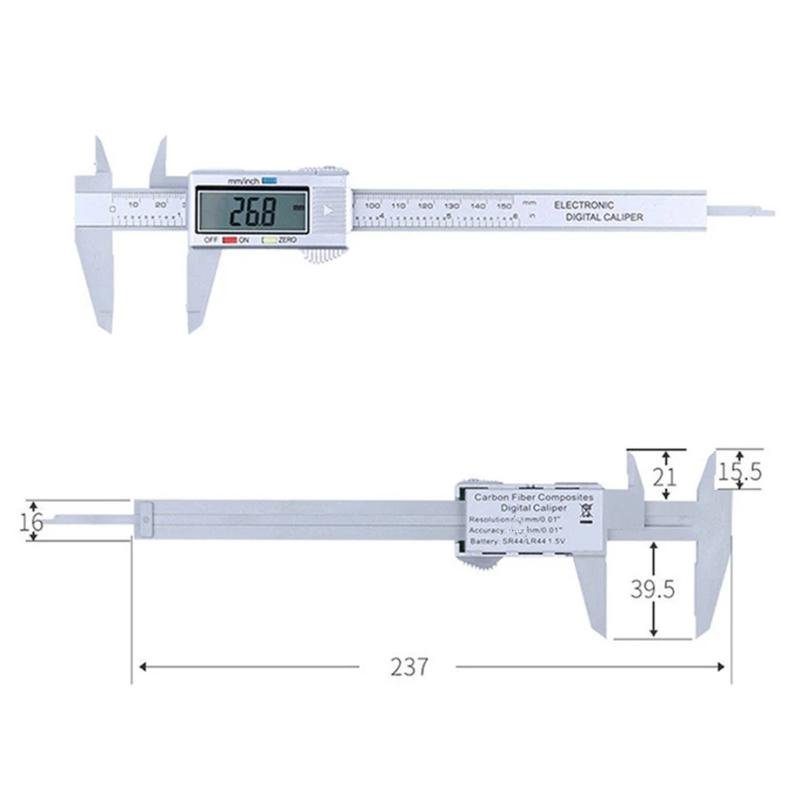 Електронний штангенциркуль з цифровим LCD дисплеєм SC-01, довжина 15см 6