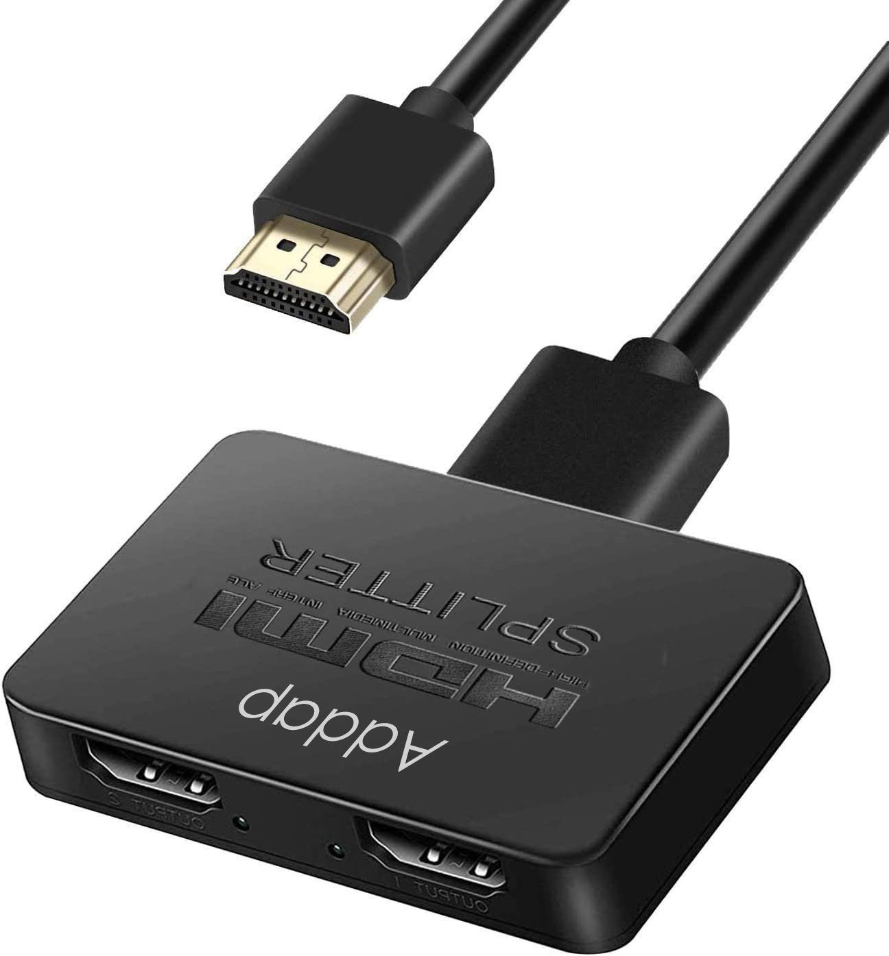 Двопортовий HDMI сплітер на 2 виходи Addap HVS-07, активний відео розгалужувач, 4К 2