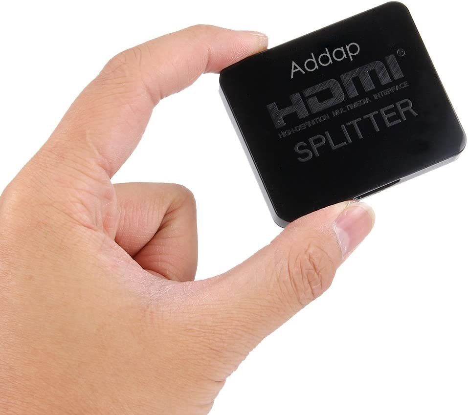 Двопортовий HDMI сплітер на 2 виходи Addap HVS-07, активний відео розгалужувач, 4К 10