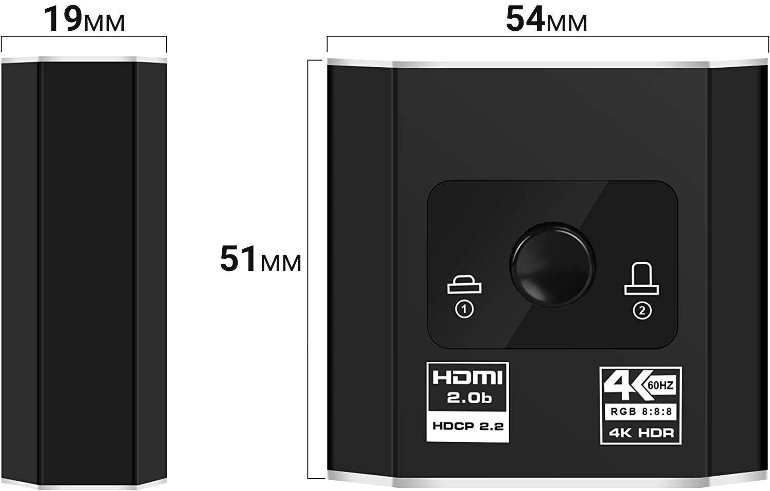 Двохсторонній HDMI розгалужувач Bi-Direction Switch на 2 канали Addap HVS-08 | 2в1: перемикач + комутатор відеосигналу 4