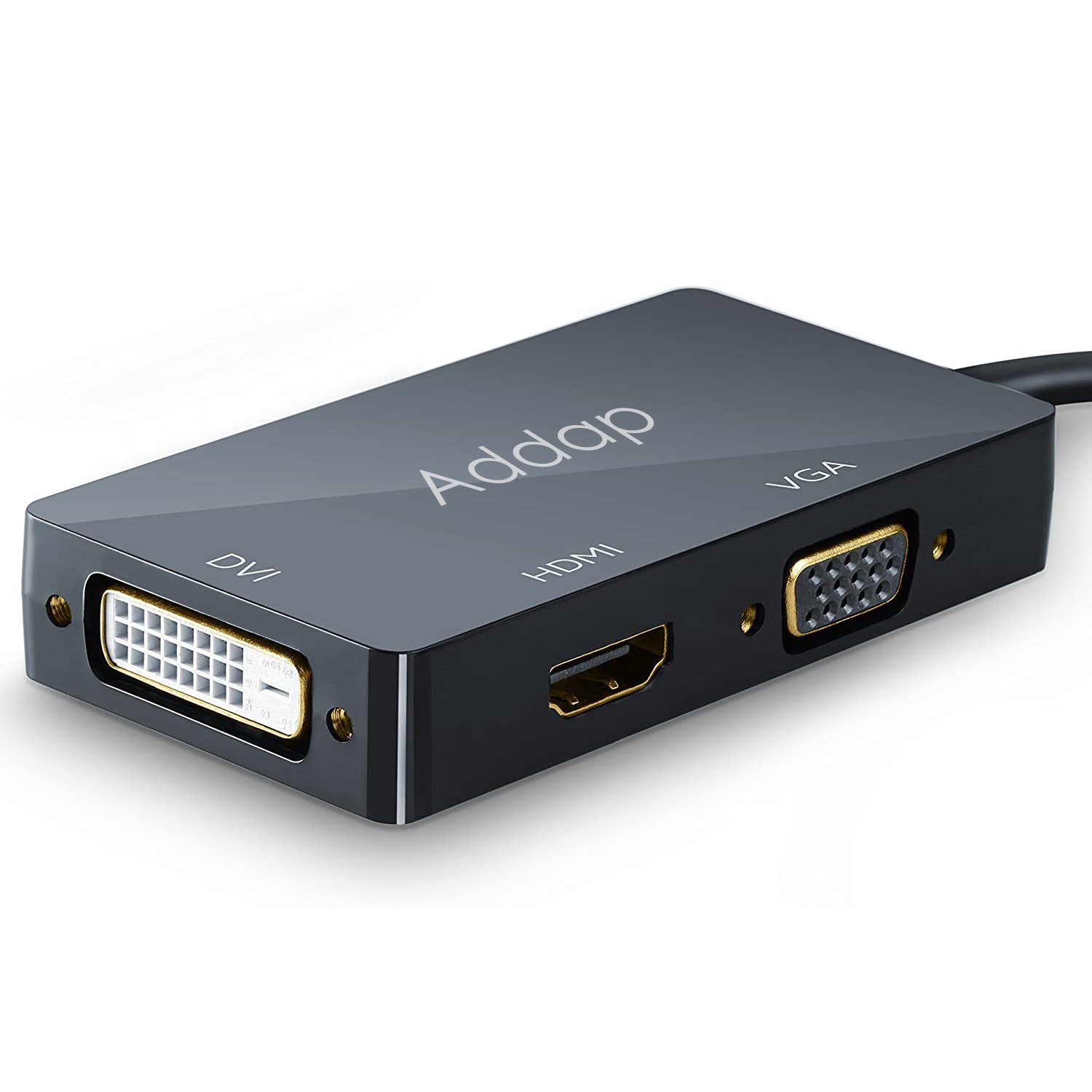 Адаптер / розгалужувач з DisplayPort на HDMI/VGA/DVI порти Addap DPA-01Mix | Перехідник 3в1 для передачі відеосигналу, FullHD 1080P 9