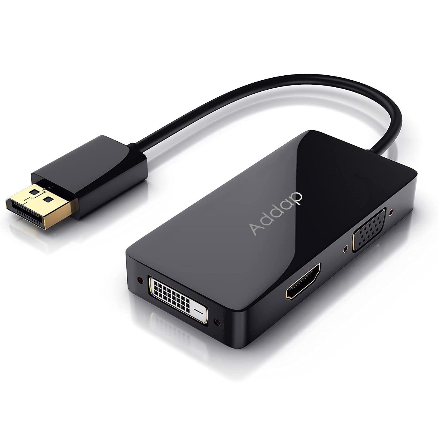 Адаптер / розгалужувач з DisplayPort на HDMI/VGA/DVI порти Addap DPA-01Mix | Перехідник 3в1 для передачі відеосигналу, FullHD 1080P 11