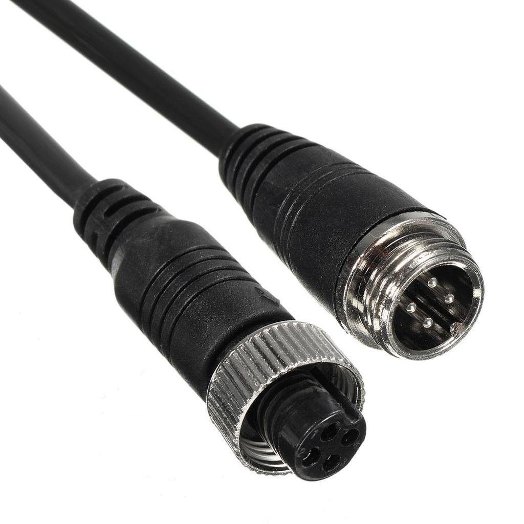 4Pin кабель Podofo Y3008A4, авіаційний роз'єм з фіксуючою гайкою, 20м (для камер заднього виду) 4