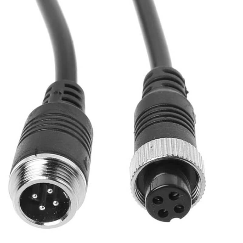 4Pin кабель Podofo Y3008A4, авіаційний роз'єм з фіксуючою гайкою, 20м (для камер заднього виду) 8