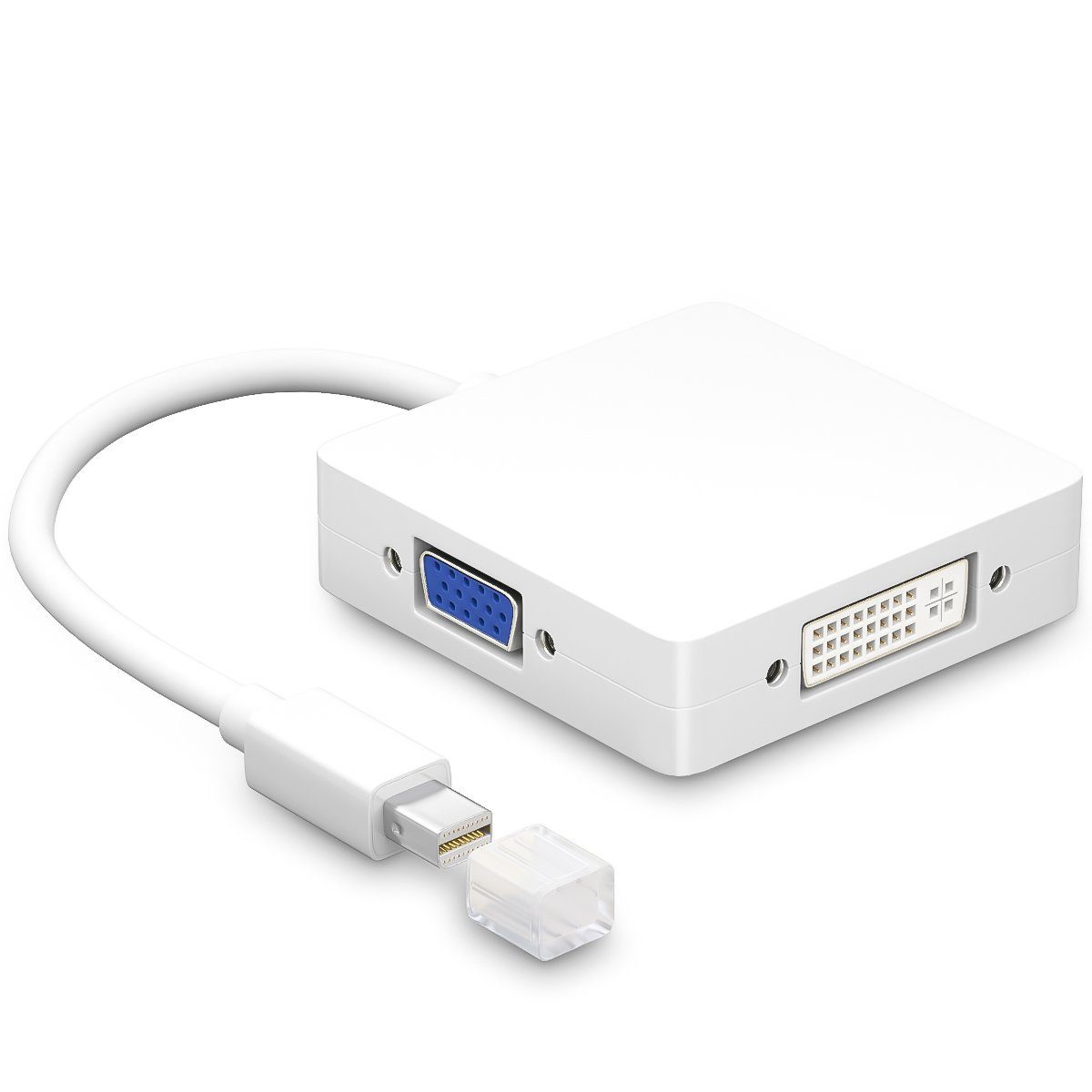 Адаптер / розгалужувач з mini Display Port на HDMI/VGA/DVI порти Addap MDPA-01Mix | перехідник 3в1 для передачі відеосигналу, FullHD 1080P 3