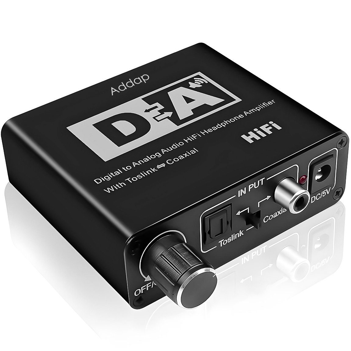 Конвертер звукового сигналу Addap DAC-02, ЦАП-перетворювач аудіо з Toslink (SPDIF) та коаксіального на RCA + mini Jack + SPDIF + коаксіал 11