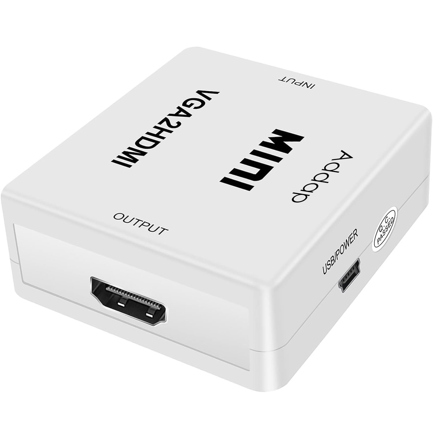 Конвертер відео сигналу з аналогового VGA на цифровий HDMI порт Addap VGA2HDMI-01, Full HD 1080P 10