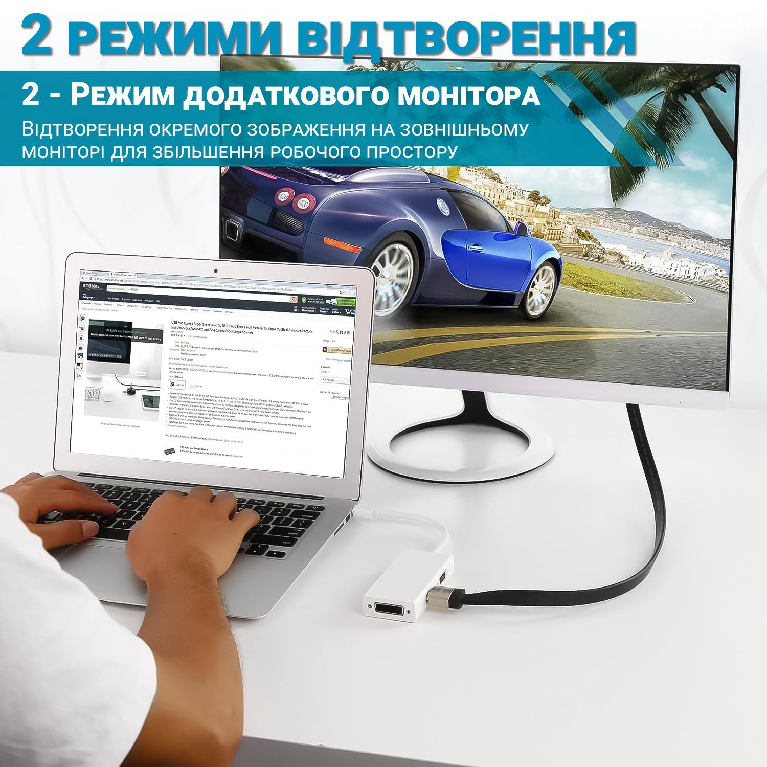 Відео адаптер, конвертер 3в1 з Mini DisplayPort на HDMI/VGA/DVI роз'єми Addap MDPA-02Mix, 4K / 1080P 6