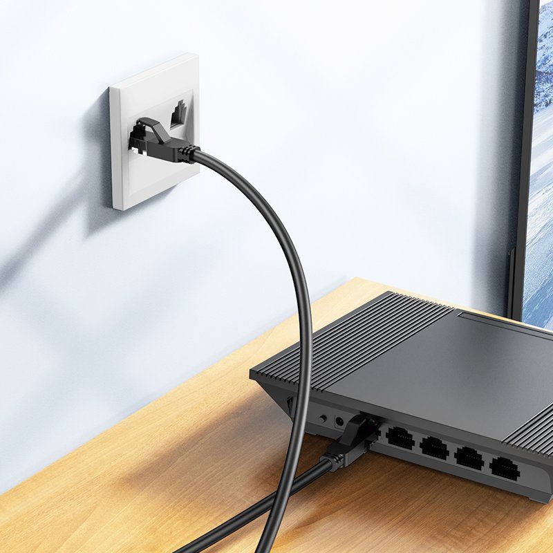 Мережевий RJ45 кабель для інтернету | патч-корд BOROFONE BUS01, Ethernet кабель, Cat6, 1Gbps, 1м 4