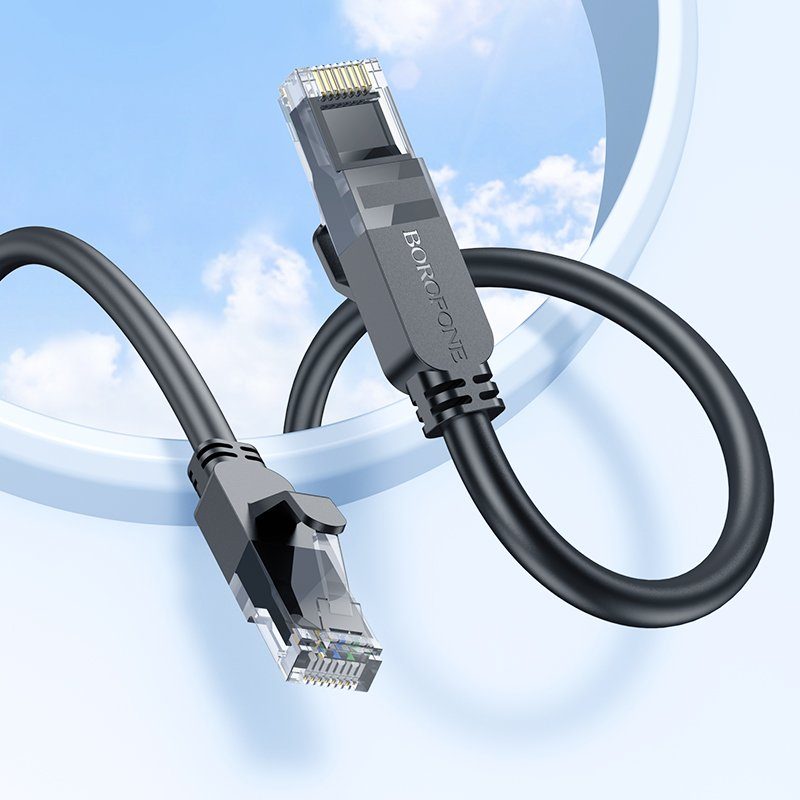 Мережевий RJ45 кабель для інтернету | патч-корд BOROFONE BUS01, Ethernet кабель, Cat6, 1Gbps, 10м 8