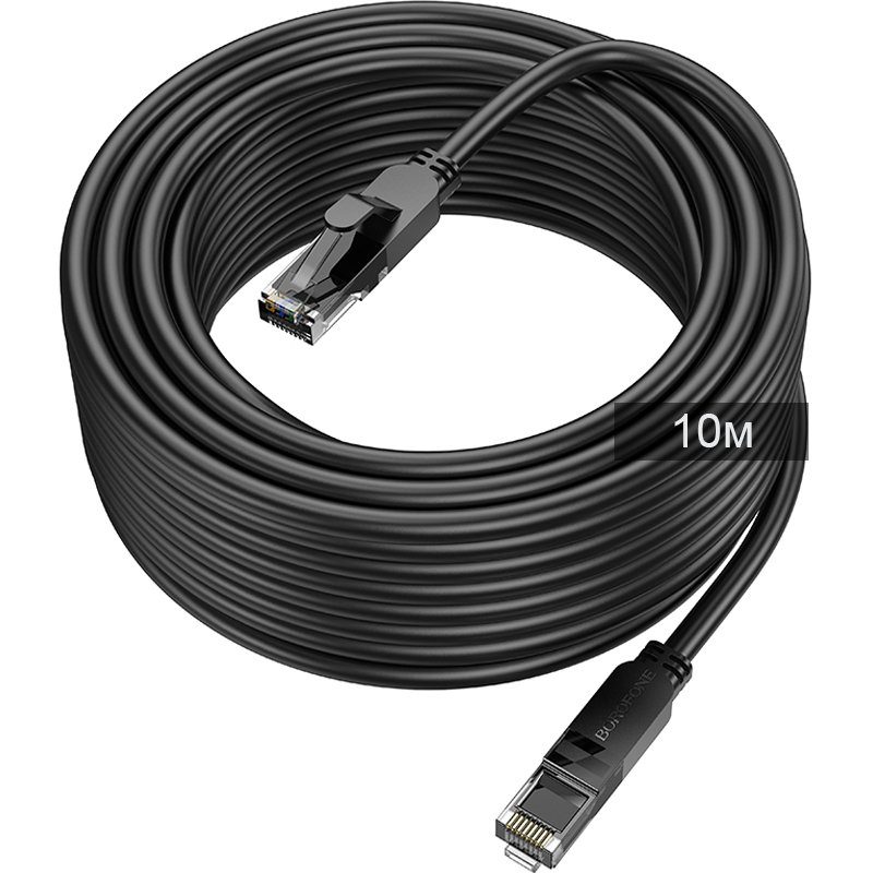 Мережевий RJ45 кабель для інтернету | патч-корд BOROFONE BUS01, Ethernet кабель, Cat6, 1Gbps, 10м 2