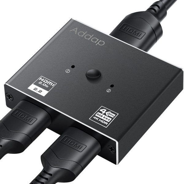 4K HDMI розгалужувач двонаправлений Bi-Direction Switch на 2 порти Addap HVS-12 | перемикач + комутатор 2 в 1