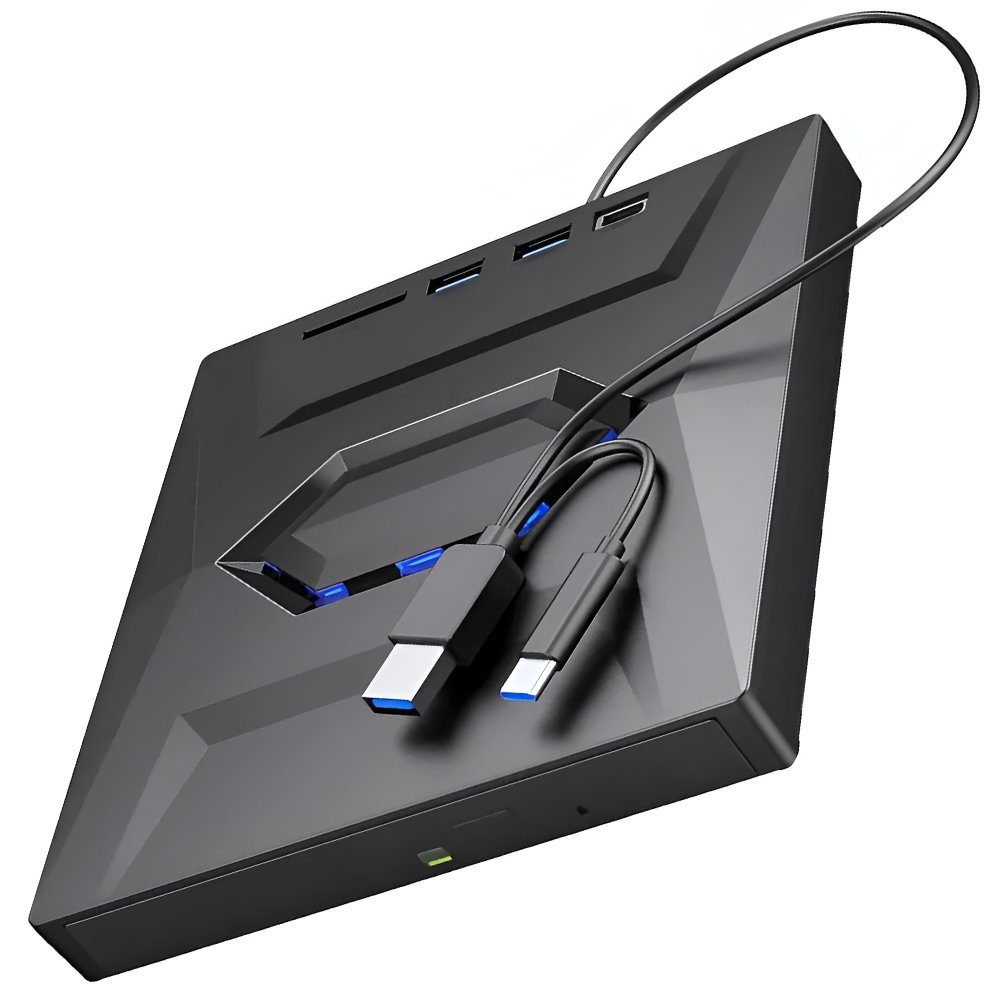 Зовнішній USB 3.0 + Type-C оптичний дископривід Addap EDB-03, портативний дисковод для комп’ютера, ноутбука, макбука | зчитувач CD-RW, DVD-RW, DVD-RAM, DVD-ROM 2