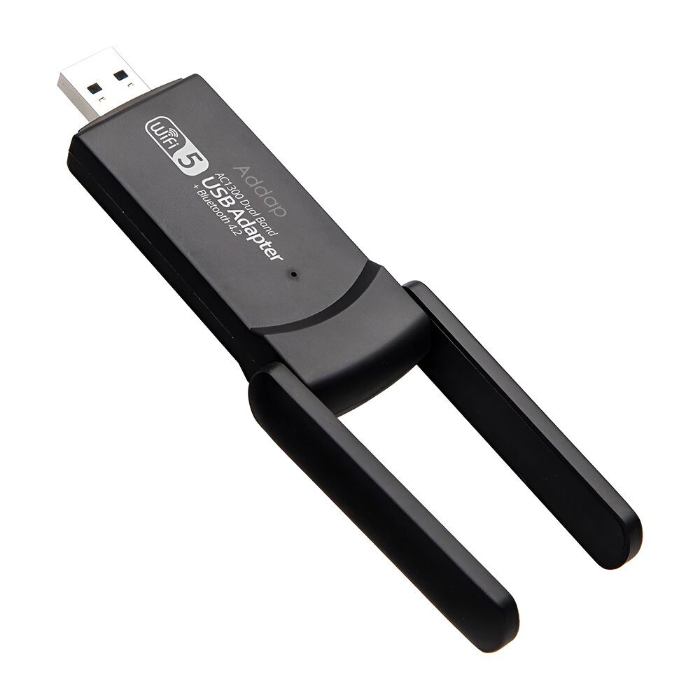 Двохдіапазонний мережевий USB Wi-Fi + Bluetooth адаптер Addap UWA-07 , бездротова мережева карта, 2.4/5GHz, 1300 Mbps 12