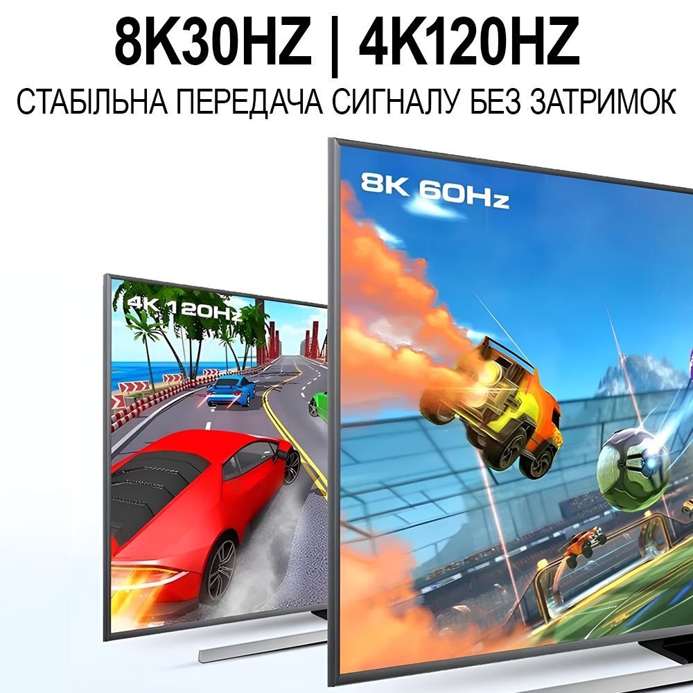 8K HDMI KVM Світч на 2 комп'ютери Addap KVMS-03 | USB 3.0 Перемикач на 2 порти, RJ45 Ethernet, 8K 30Hz, 4K 120Hz 4