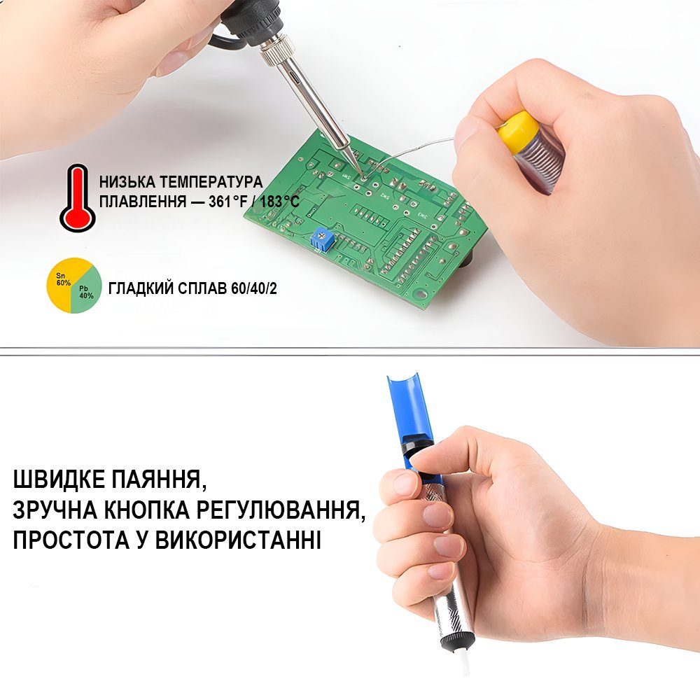 Паяльний набір інструментів OEM ESI-01k з регулюванням температури| Набір для паяння з футляром та аксесуарами, 60Вт 9