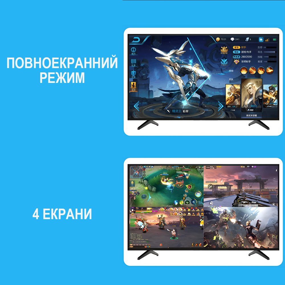 HDMI спліттер для 4 джерел відео на 1 екран Addap HVS-13, мультиекранний 4K HDMI комутатор з Quad View, black 11