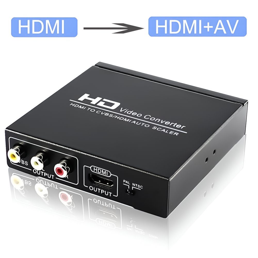 Конвертер HDMI на HDMI + AV CVBS (RCA тюльпани) Addap HDMI2CVBS-01 | HDMI спліттер на RCA + HDMI, 1080P 3