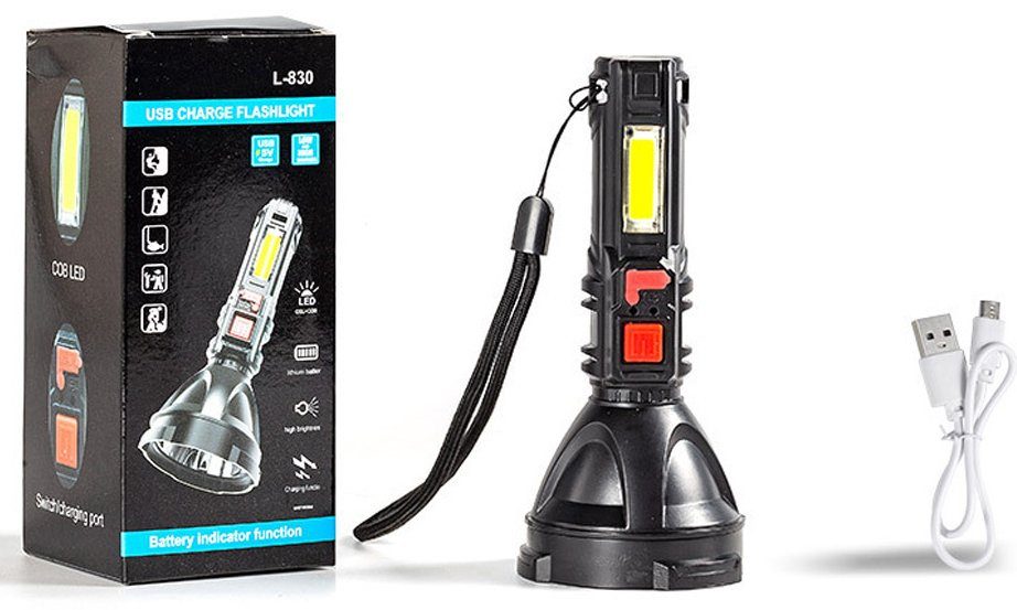 Акумуляторний ліхтарик із зарядкою від USB S830USB — потужний LED-ліхтар, COB, до 200 м 5