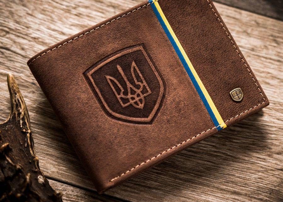 Чоловіче шкіряне портмоне коричневе Peterson в подарунковій упаковці 3