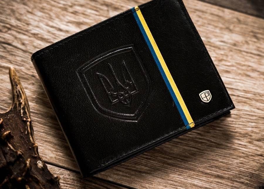 Горизонтальне шкіряне портмоне чорне Peterson у подарунковій коробці 3