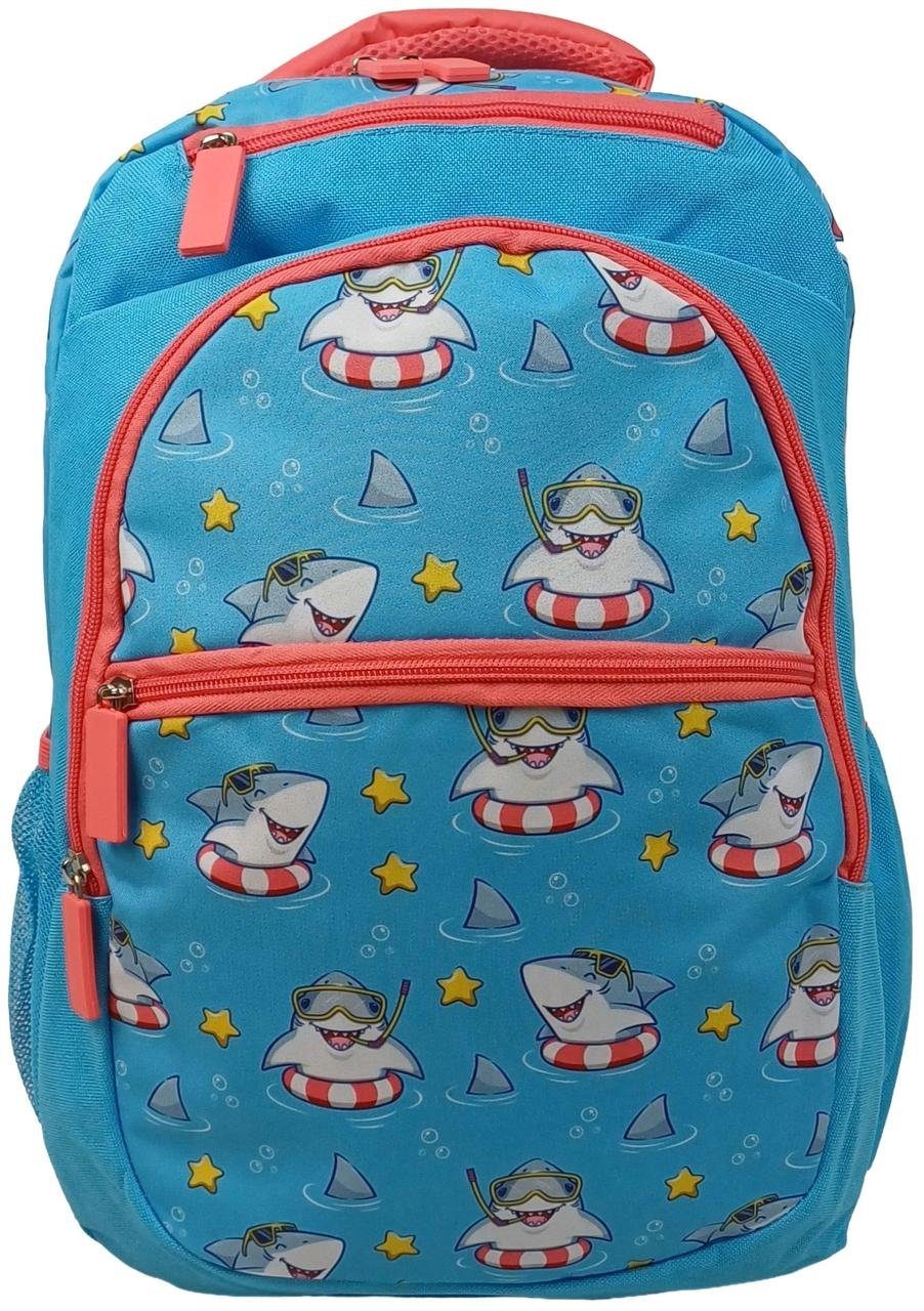 Шкільний рюкзак 19L Riciclo Schulrucksack блакитний з акулами 3