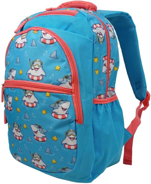 Шкільний рюкзак 19L Riciclo Schulrucksack блакитний з акулами