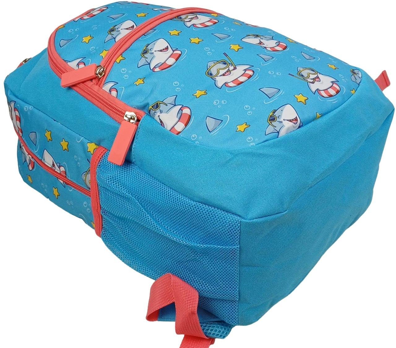 Шкільний рюкзак 19L Riciclo Schulrucksack блакитний з акулами 4