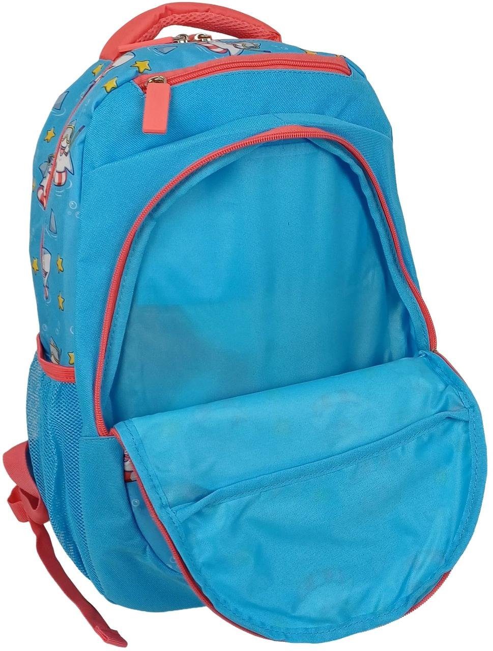 Шкільний рюкзак 19L Riciclo Schulrucksack блакитний з акулами 9