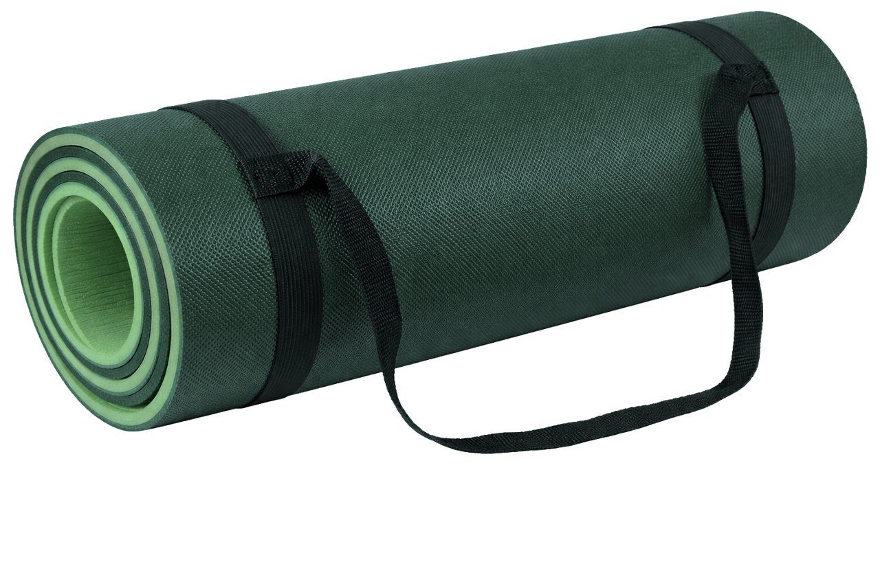 Туристичний двошаровий каремат Rocktrail 180×55×1,2 см — хакі з салатовим