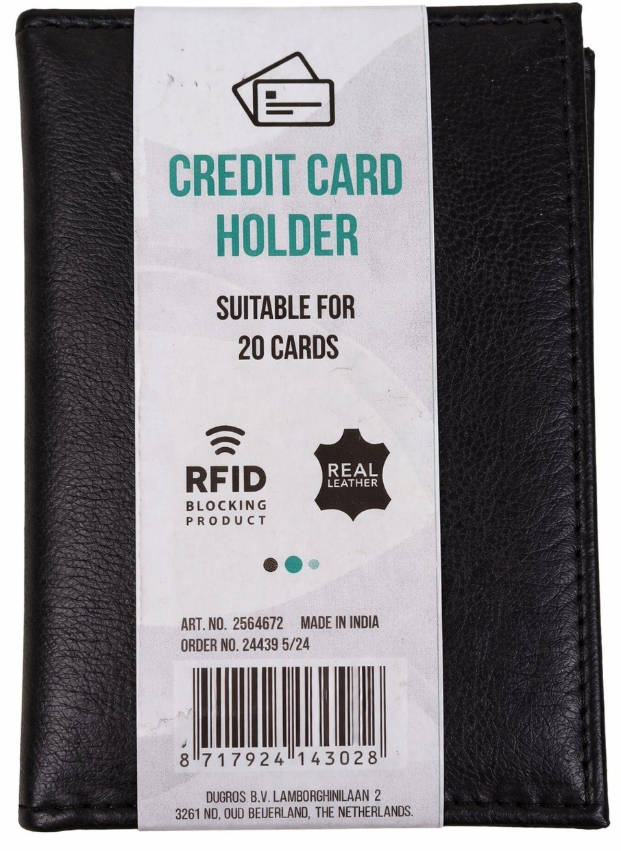 Шкіряний картхолдер, чохол для платіжних карток із захистом RFID Dugros чорний 4