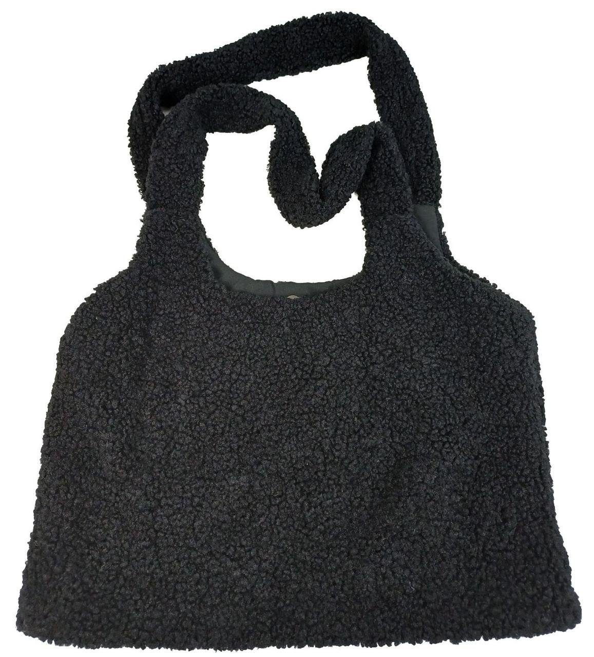Жіноча плюшева сумка через плече 🧸 м’яка Teddy Bag, тренд 2026 чорна 4