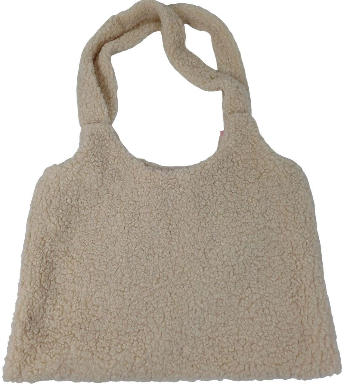 Жіноча плюшева сумка через плече 🧸 м’яка Teddy Bag, тренд 2026 бежева 3