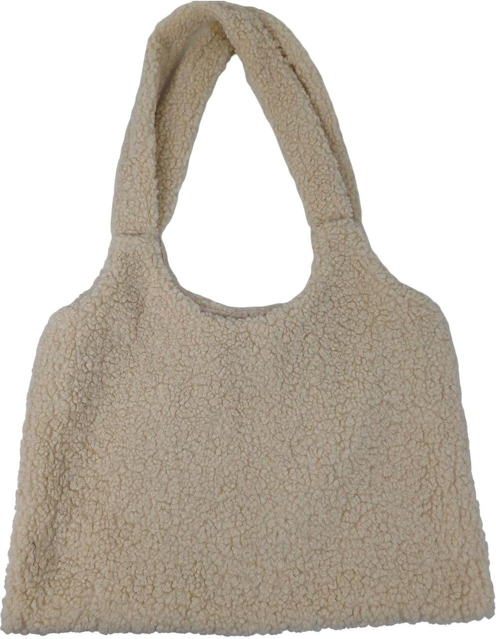 Жіноча плюшева сумка через плече 🧸 м’яка Teddy Bag, тренд 2026 бежева 2