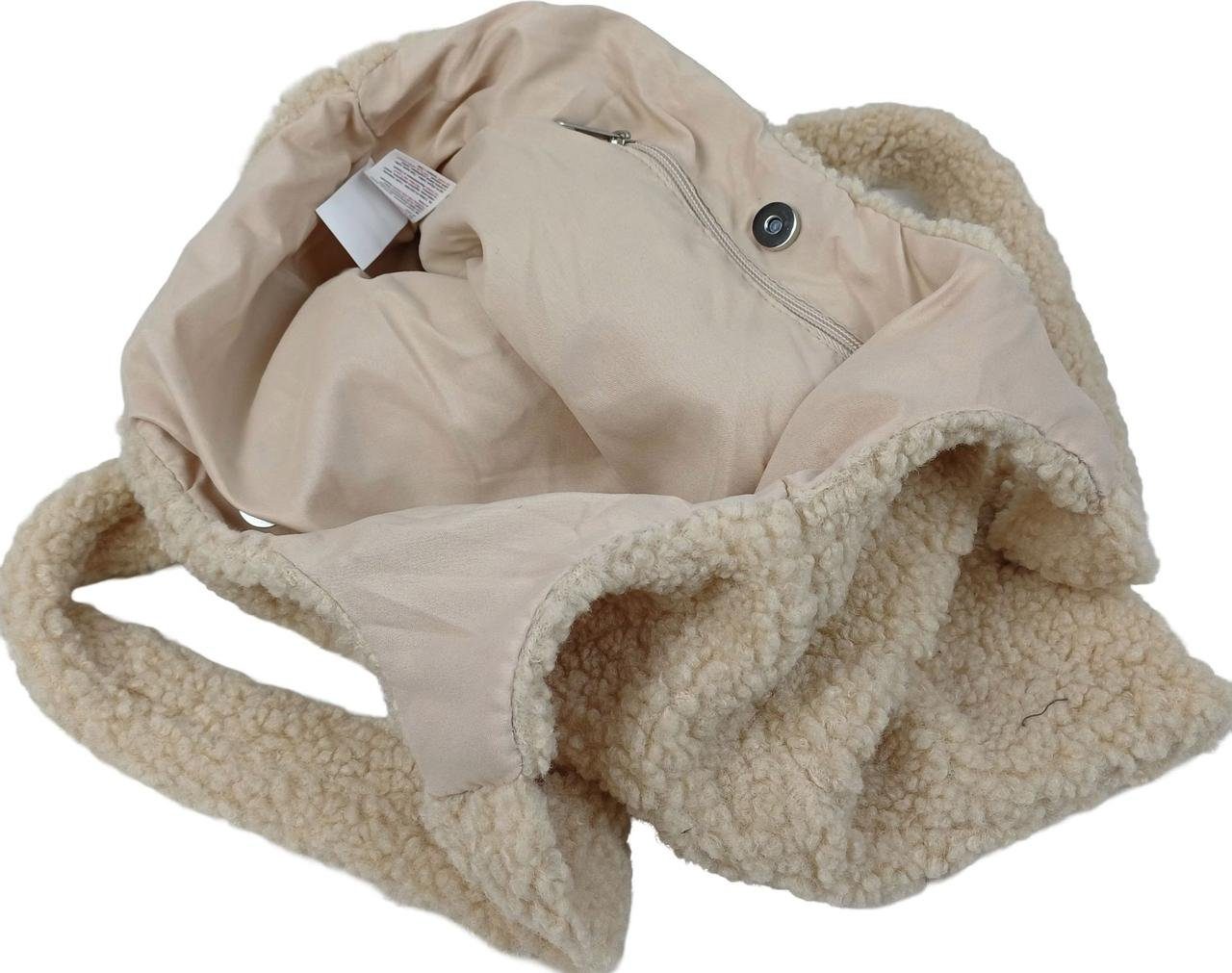 Жіноча плюшева сумка через плече 🧸 м’яка Teddy Bag, тренд 2026 бежева 8