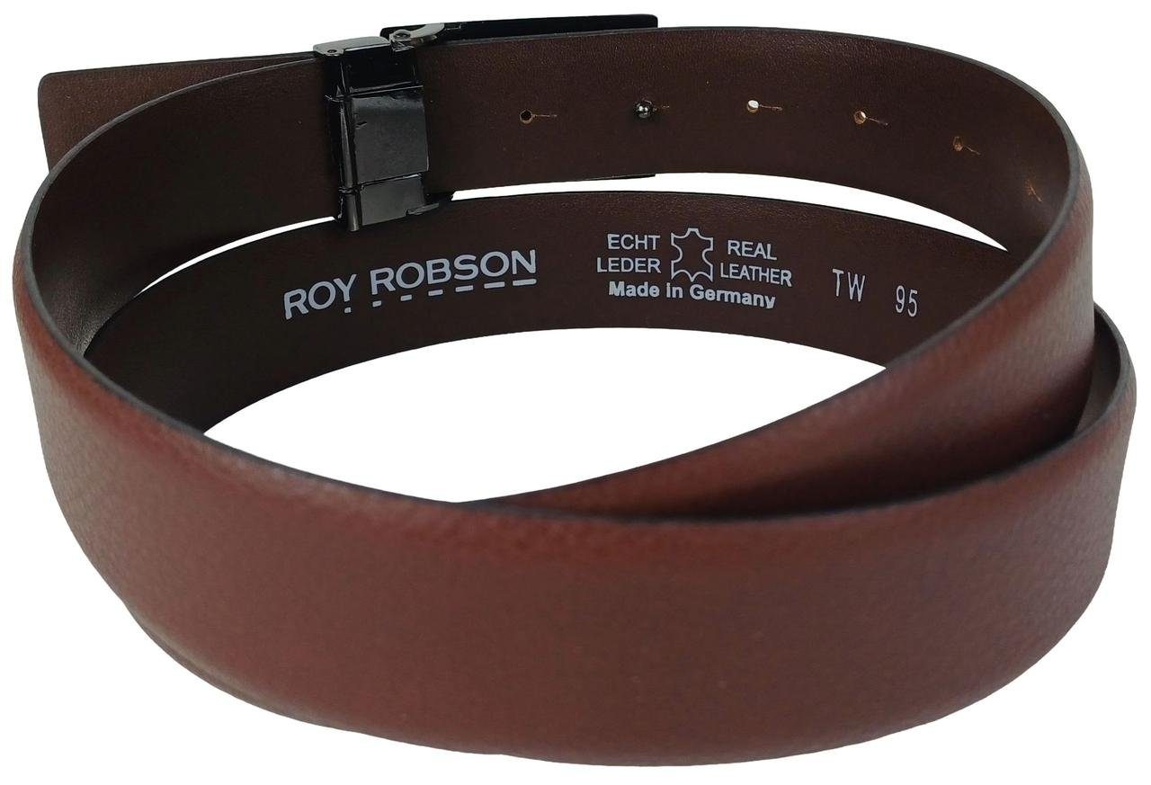 Чоловічий шкіряний ремінь із закритою пряжкою Roy Robson коричневий 8