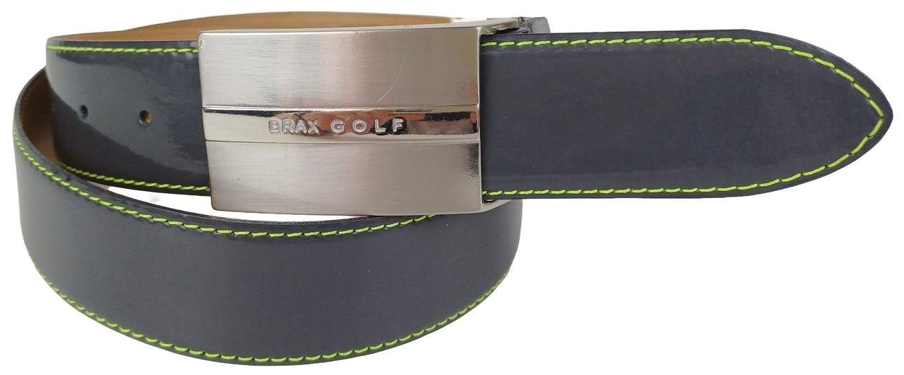 Глянцевий чоловічий шкіряний ремінь із закритою пряжкою Brax Golf сірий 3