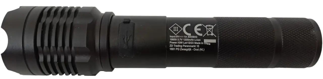 Акумуляторний світлодіодний ліхтарик SCHOU 800 LM з фокусуванням променя, USB-C, 3 режими 5