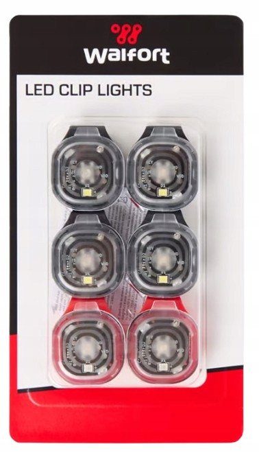 Набір світлодіодних ліхтариків на кліпсі Walfort LED Clip Lights — 6 шт., біле та червоне світло 2