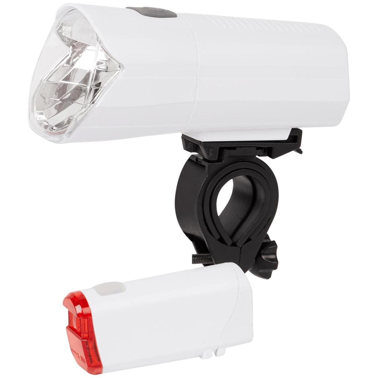 Комплект велосипедних ліхтарів Walfort Light Set — передня LED-фара 60 люкс + задній ліхтар 5 лм, білий 2